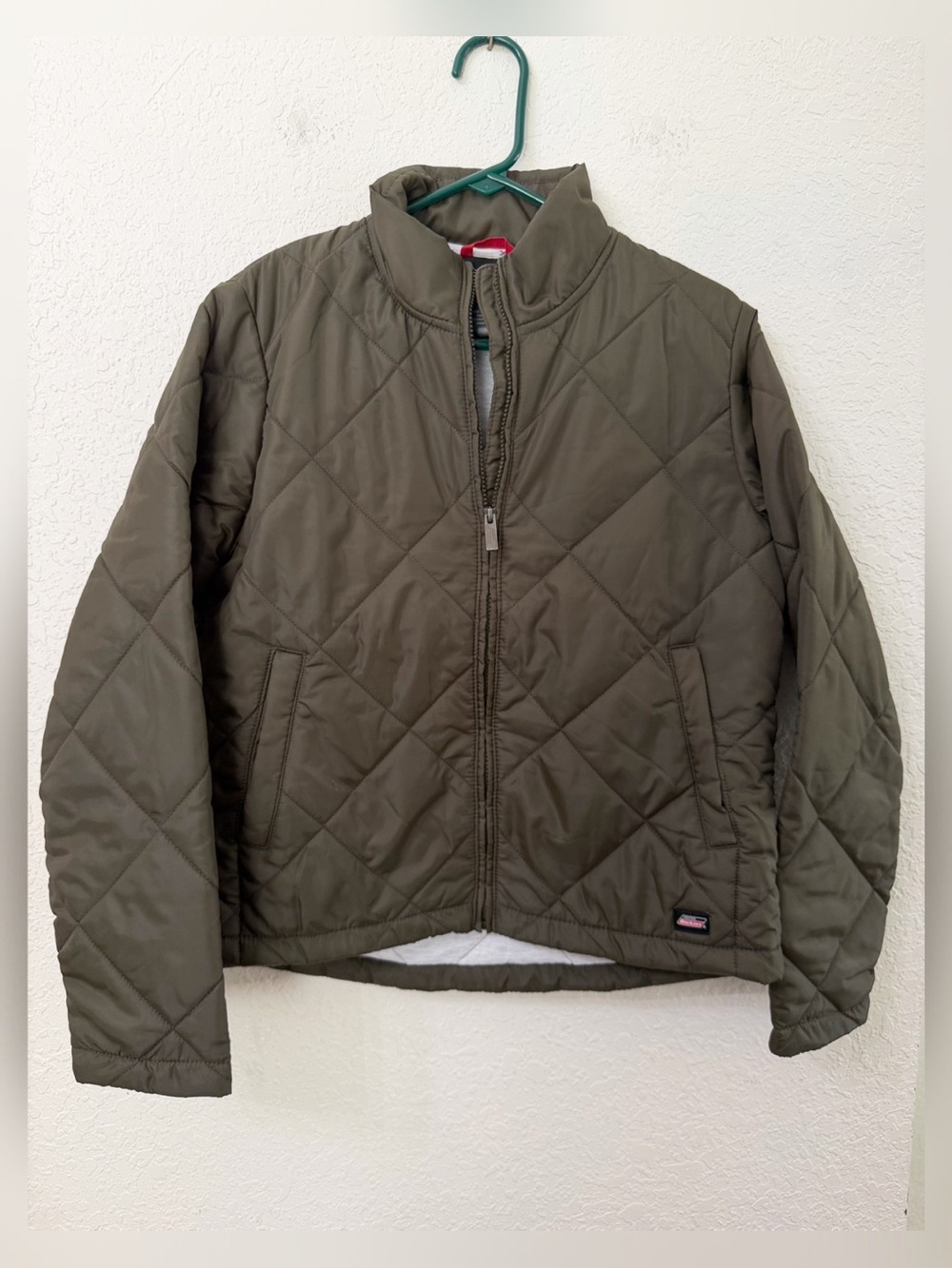 Dickies Women’s Quilted Puffer Jacket Olive Green Size Medium